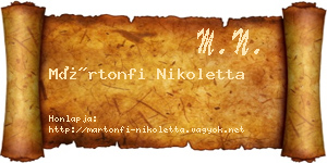 Mártonfi Nikoletta névjegykártya
