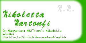 nikoletta martonfi business card